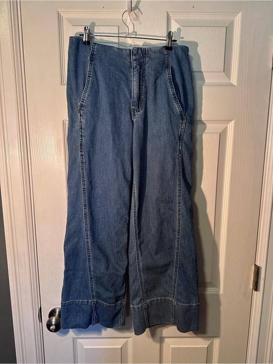 Oat New York Denim - OAT Cloudlux Wide Leg Blue Denim Jeans - Classic Women's Style